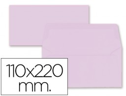 9 sobres Liderpapel 110x220mm. offset 80g/m² color rosa pálido